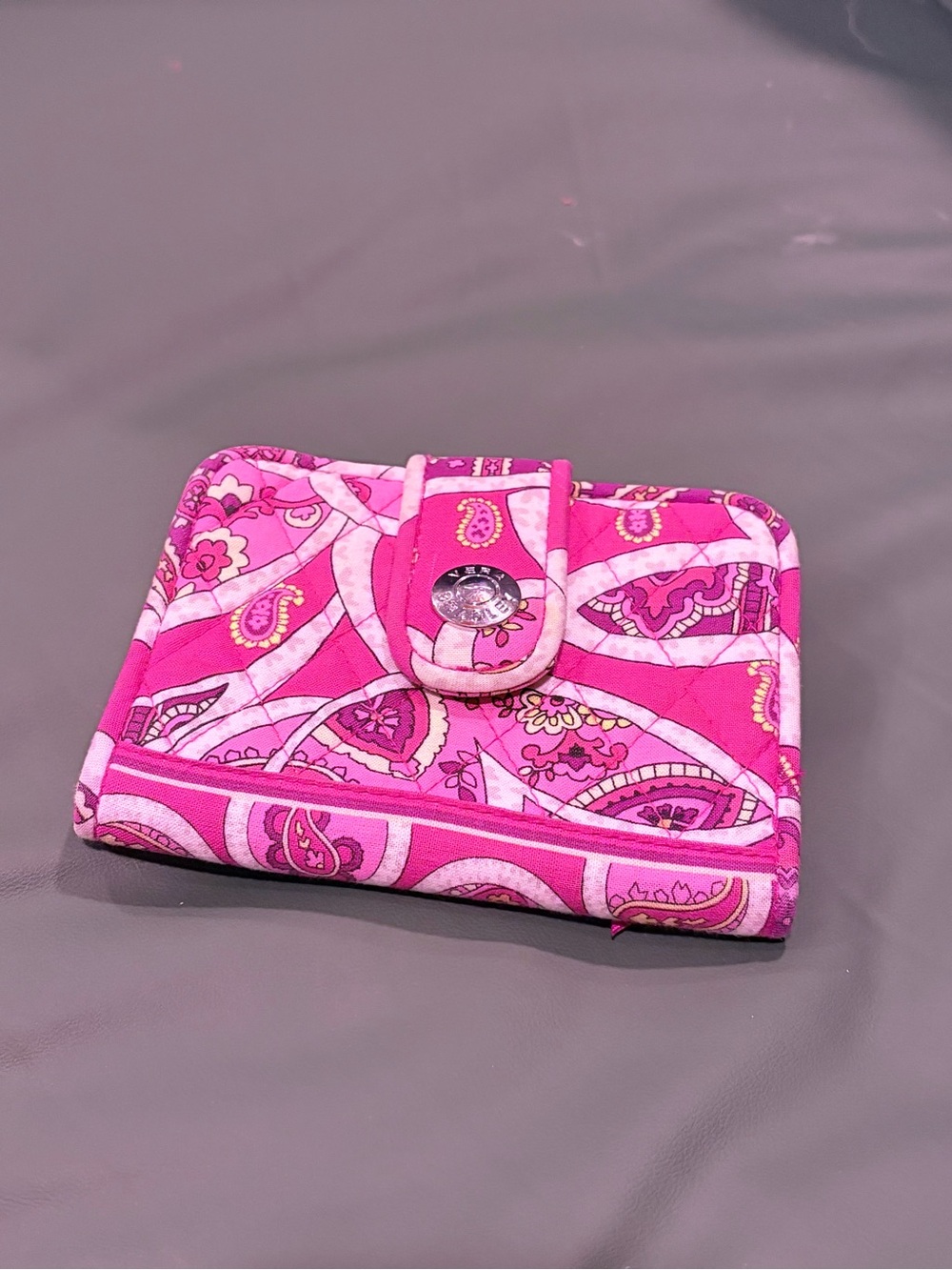 Vera Bradley Quilted "Rosy Posies" Paisley Snap Wallet